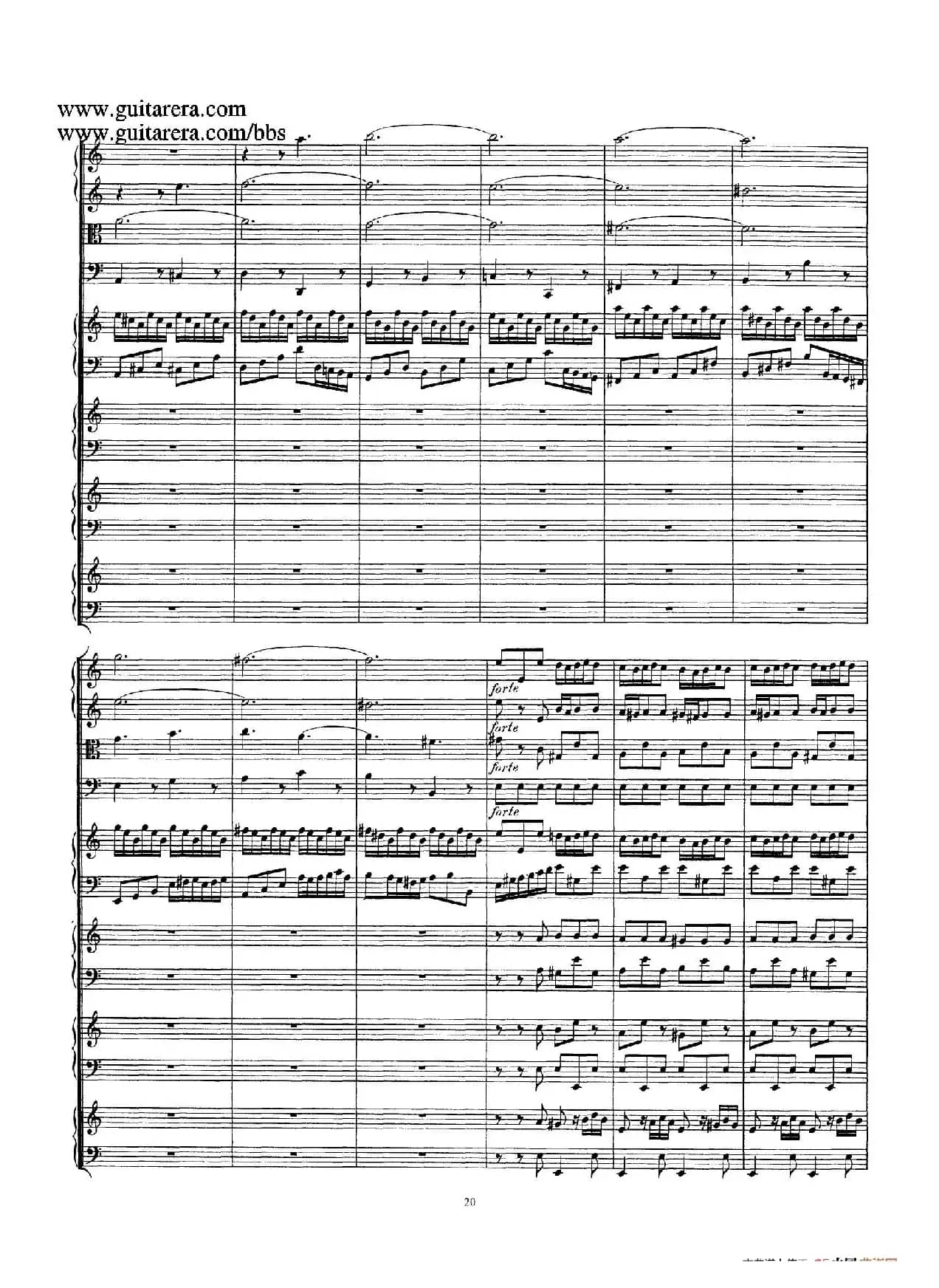 为四架古钢琴而作的a小调协奏曲 BWV 1065（总谱）