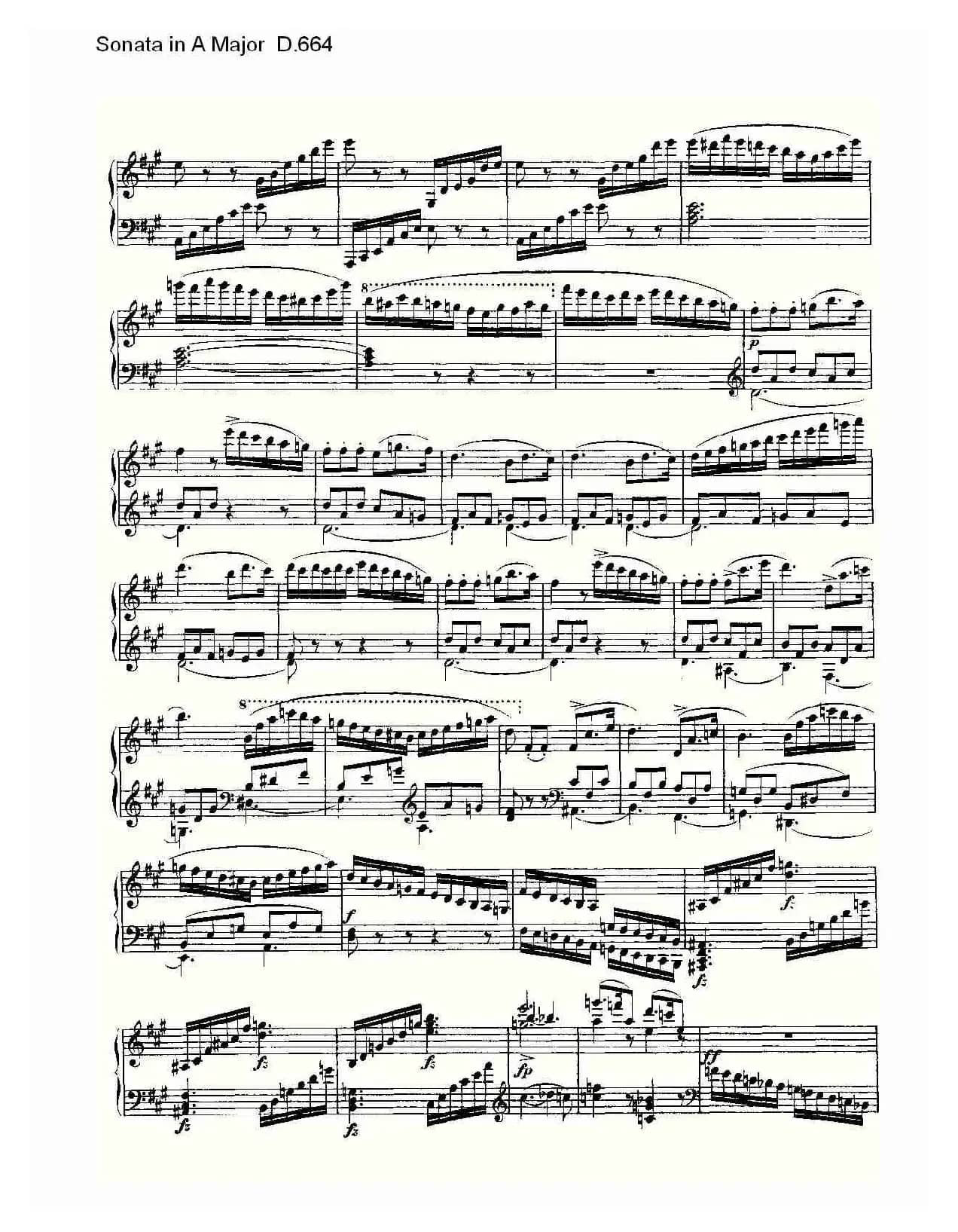 Sonata in A Major D.664（A大调奏鸣曲D.664）