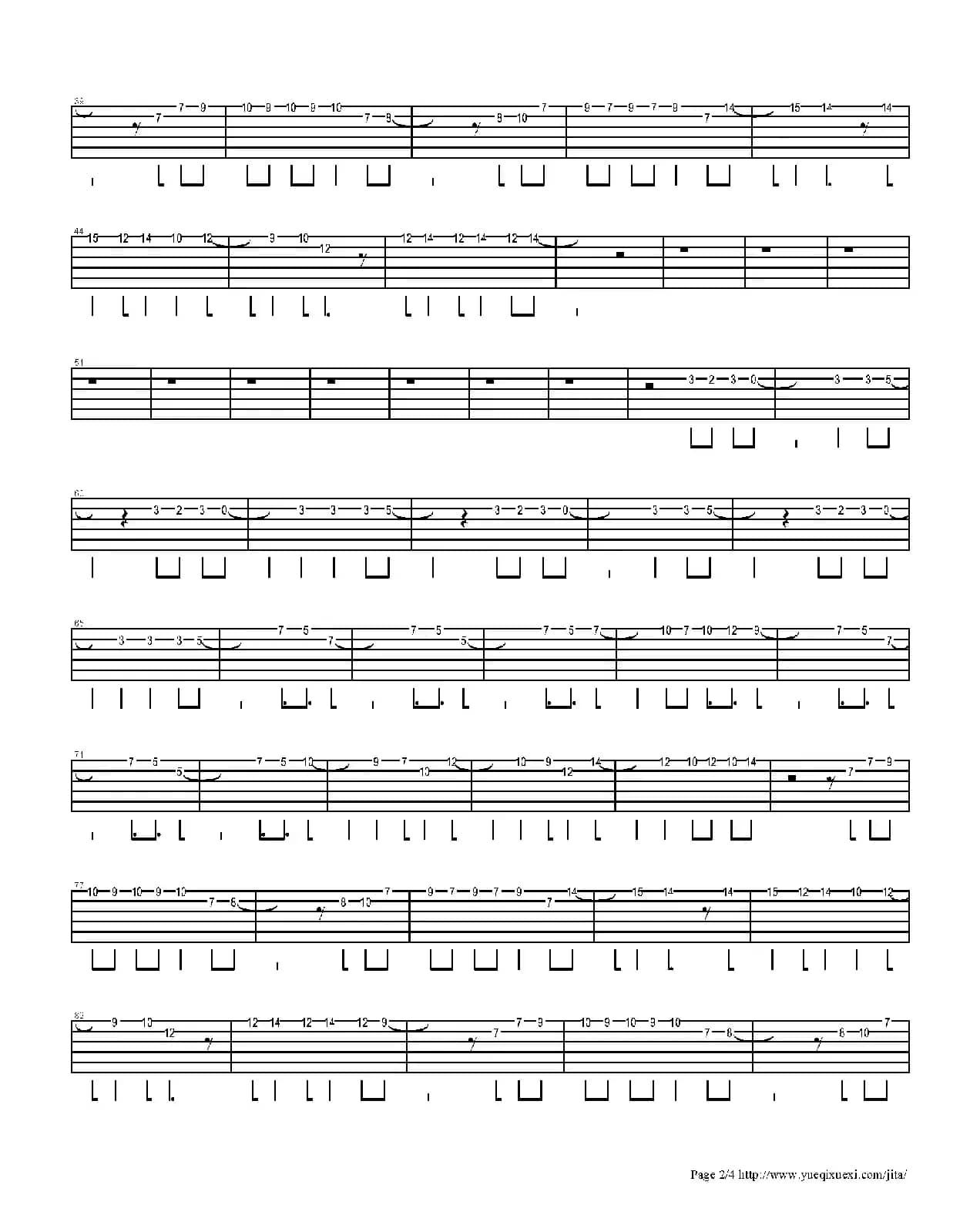 离开地球表面（指弹吉它谱）