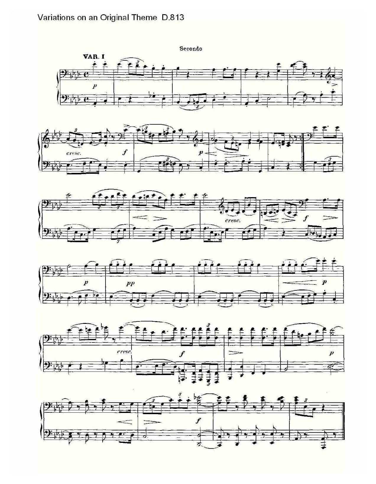 Variations on an Original Theme D.813（原生态主题变鸣曲 D.）
