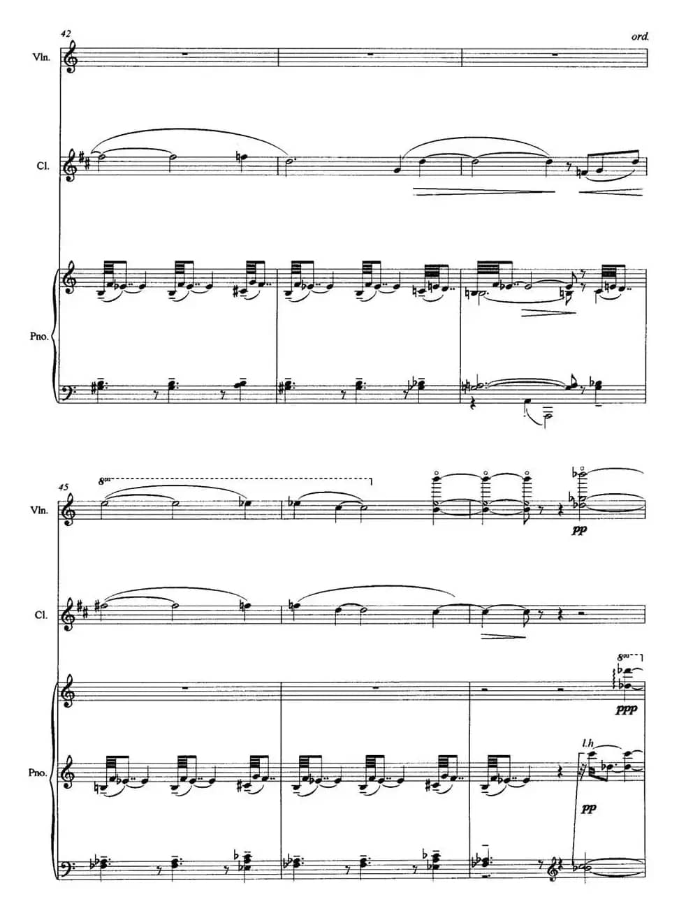 三重奏——遥远的曲调（小提琴+单簧管+钢琴）