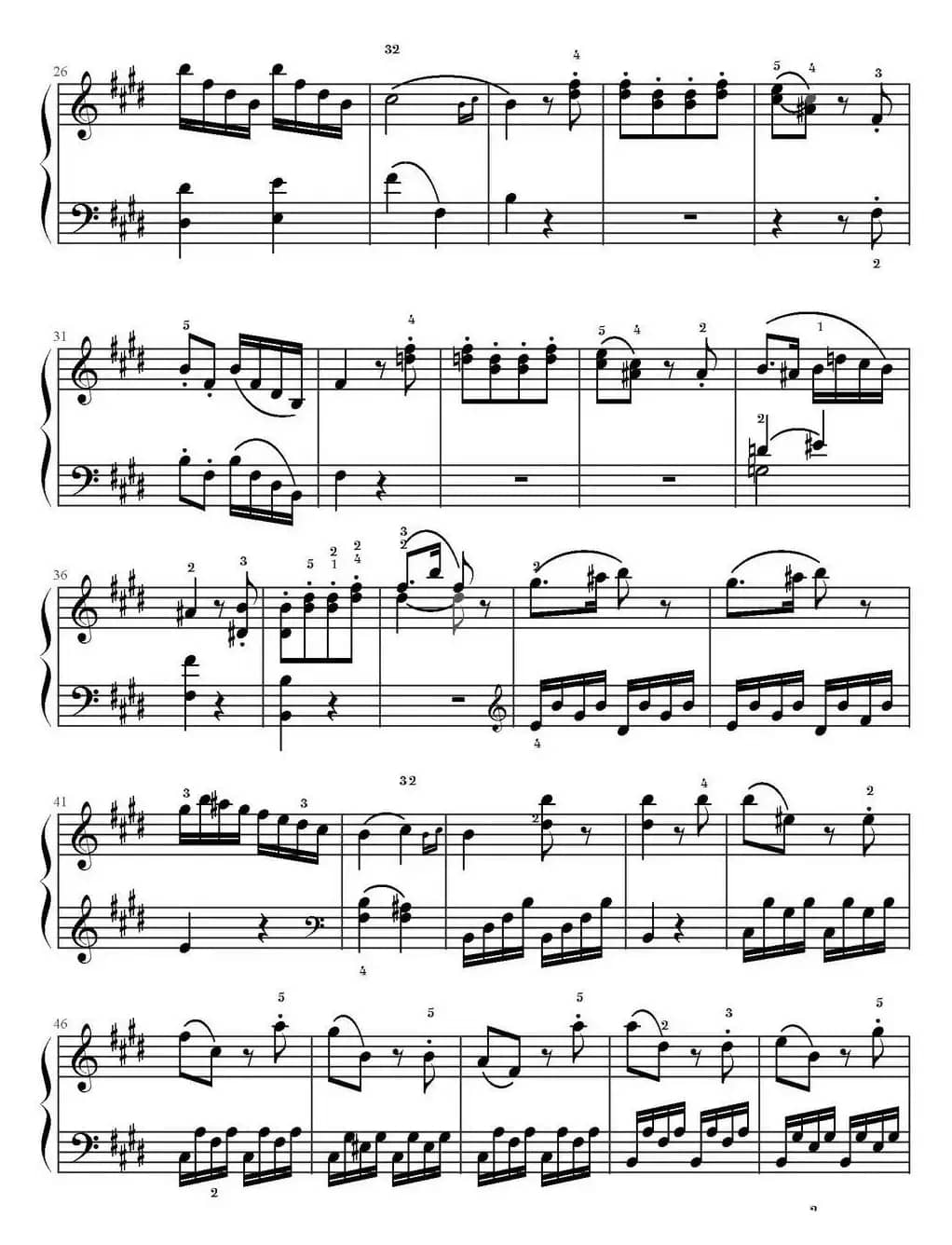 E大调奏鸣曲第三乐章