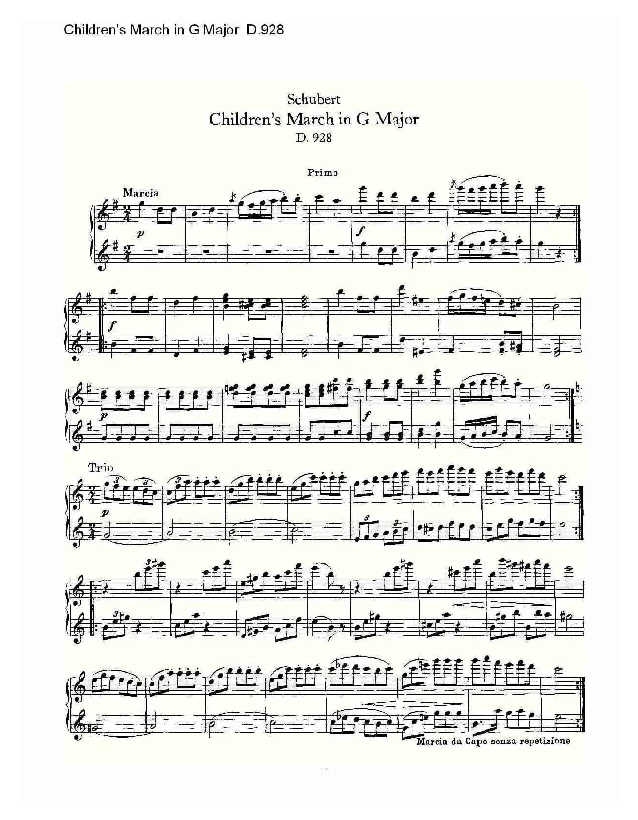 Children’s March in G Major D.928（G大调儿童进行曲 D.928）
