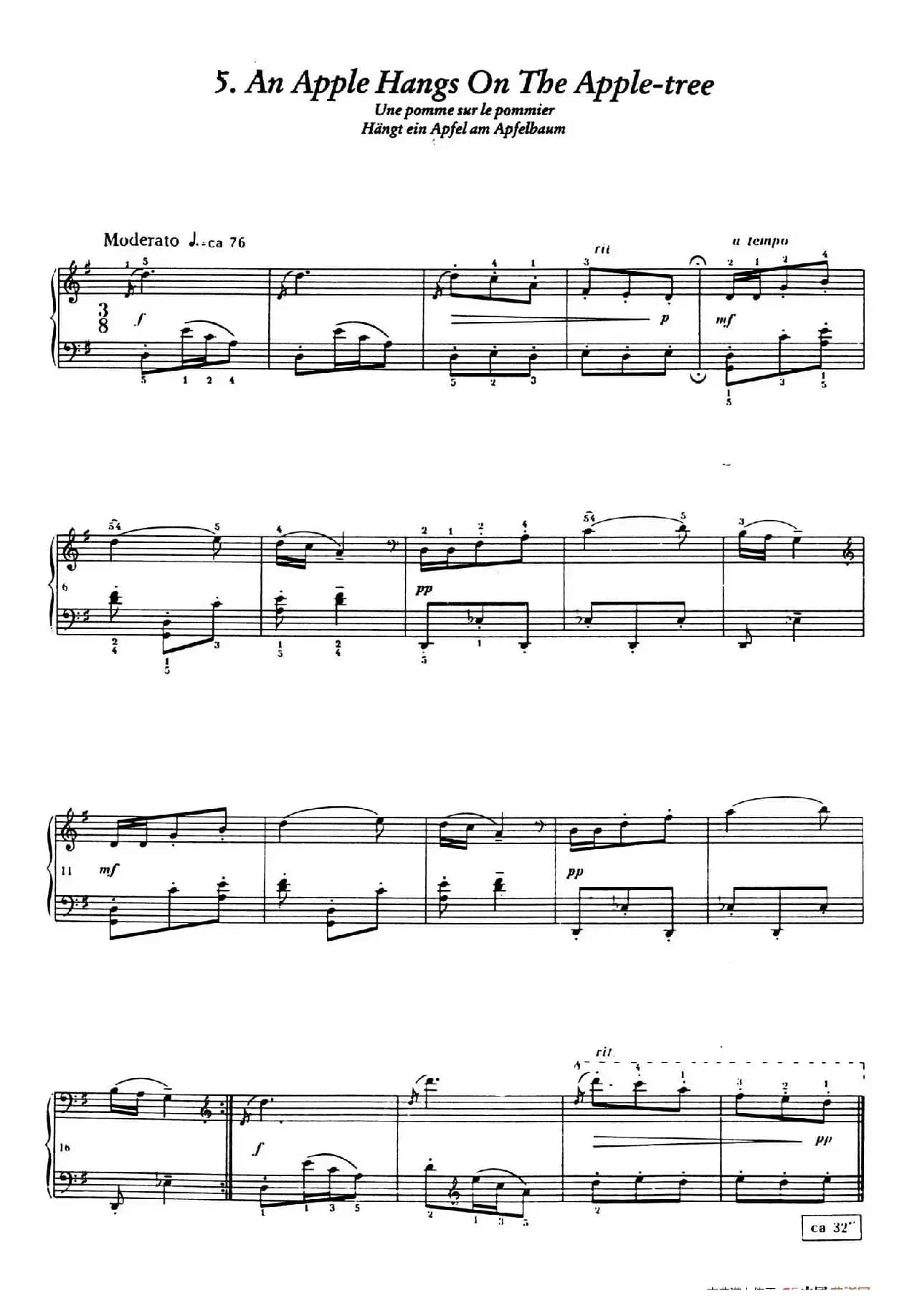 12 Folk Melodies(十二首民间曲调·5)