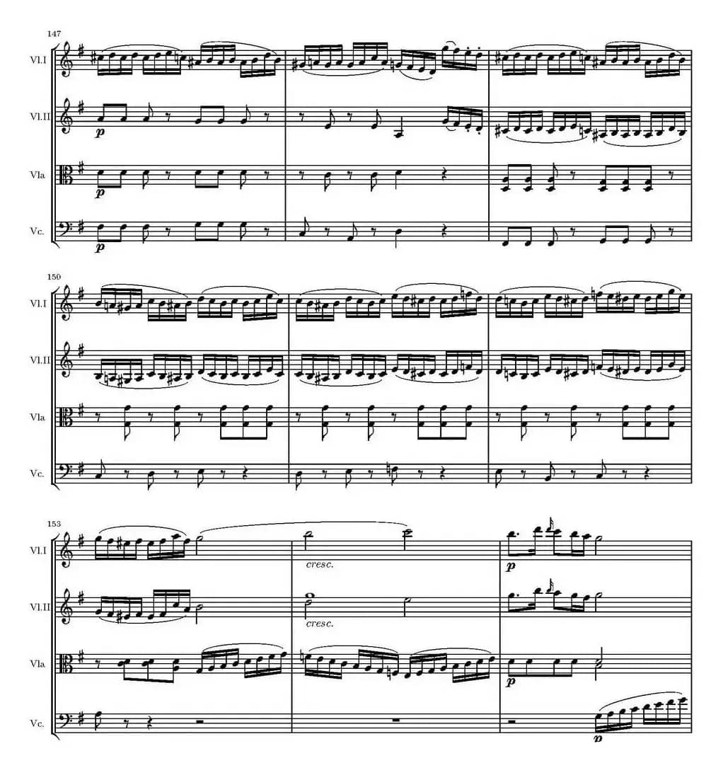 String Quartet KV.387（G大调弦乐四重奏）