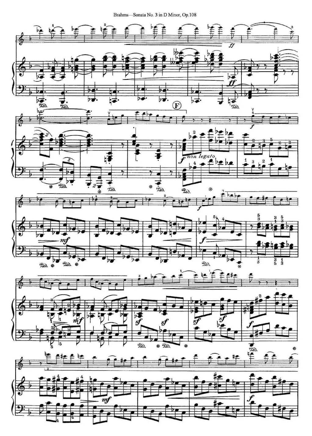 Violin Sonata No.3 in D Minor Op.108（小提琴+钢琴伴奏）