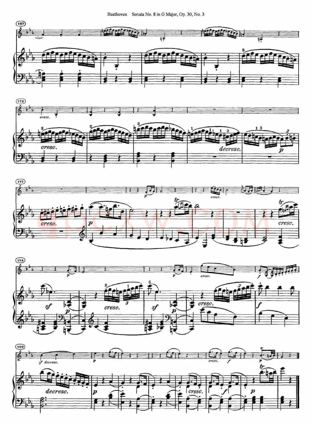 Violin Sonata No.8 in G Major Op.30 No.3（小提琴+钢琴伴奏）