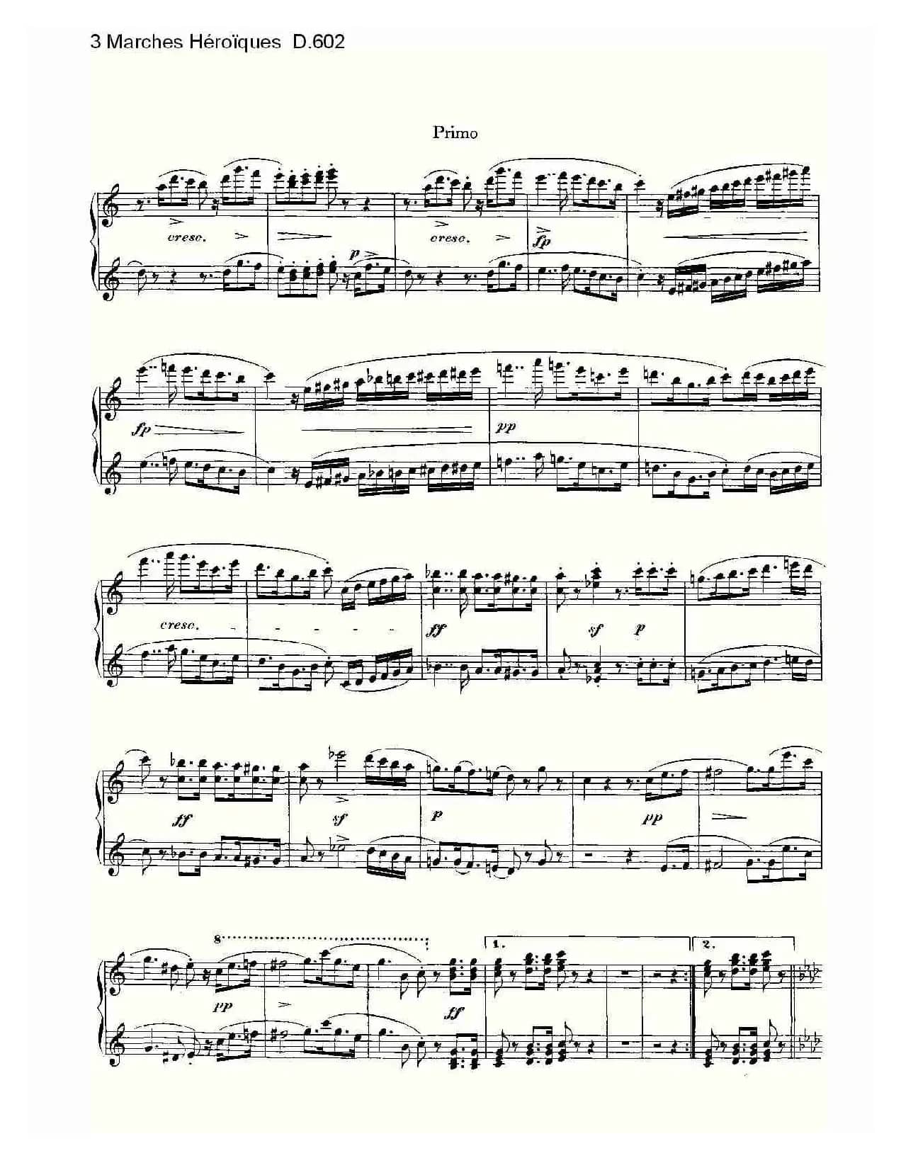 3 Marches Héroïques D.602（3 进行曲Héroïque）