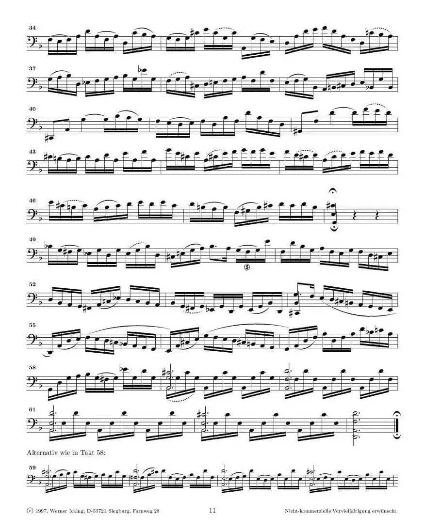 巴赫无伴奏大提琴练习曲之二