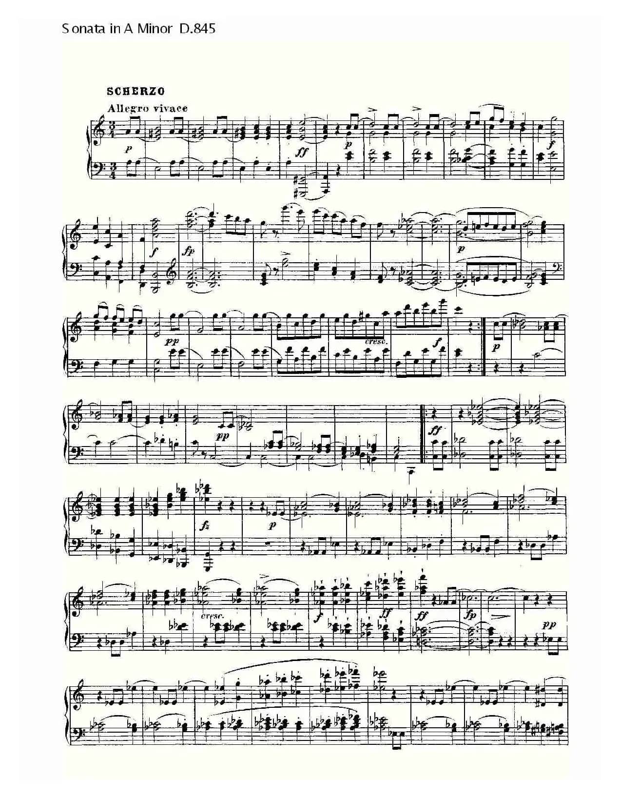 Sonata in A Minor D.845（A小调奏鸣曲 D.845）