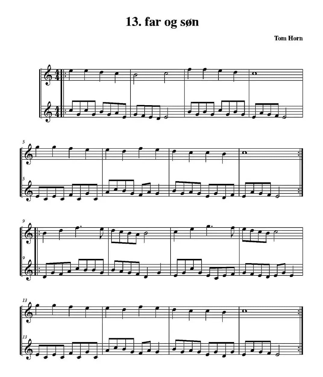 far og son（简易二重奏）