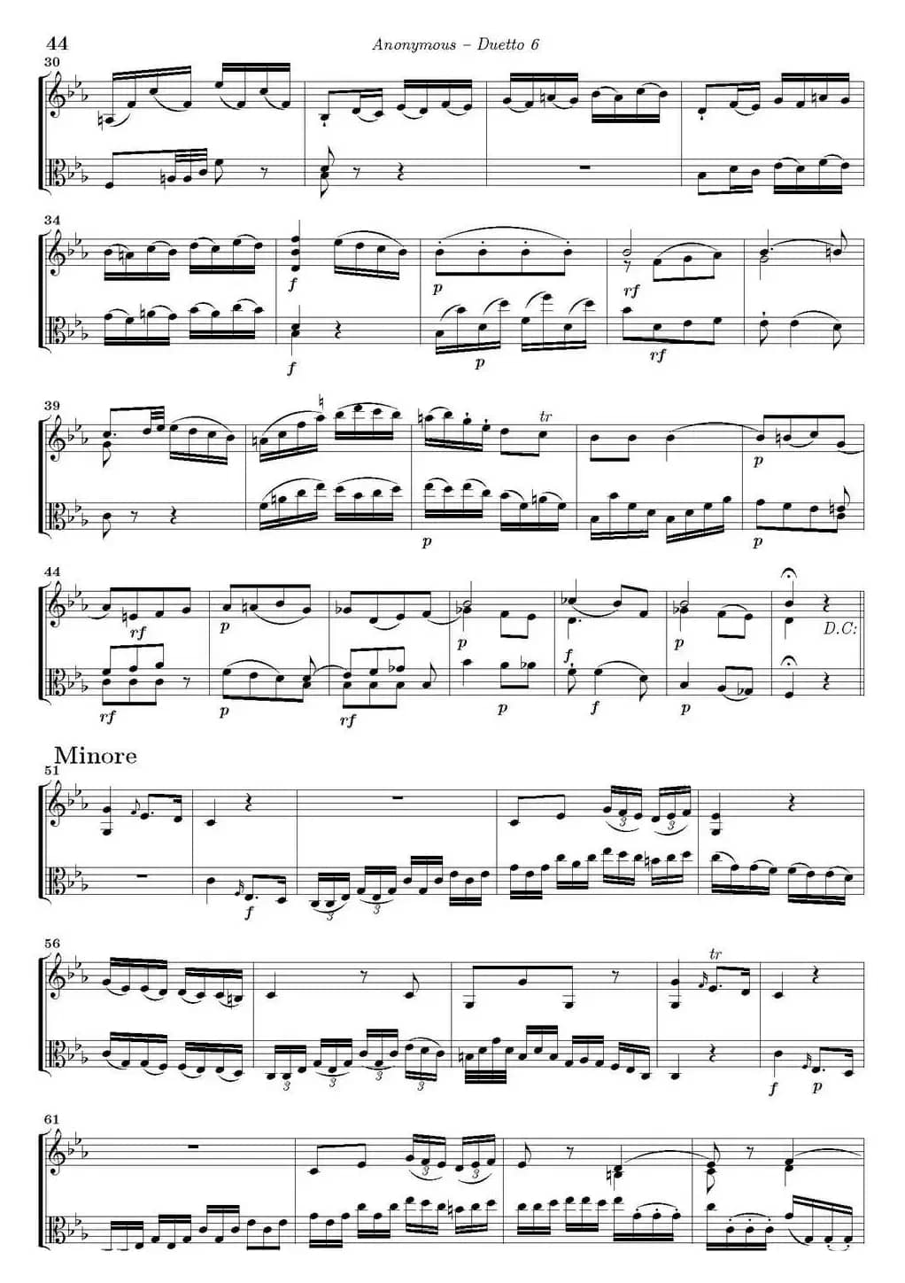 Duetto 6（小提琴+中提琴）