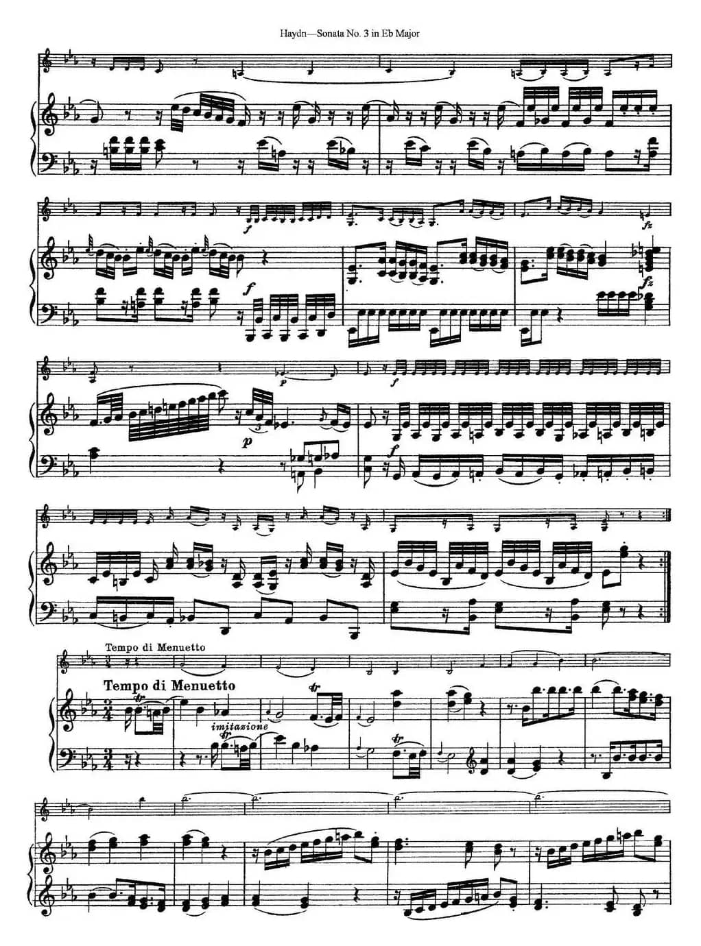 Violin Sonata No.3 in Eb Major（小提琴+钢琴伴奏）