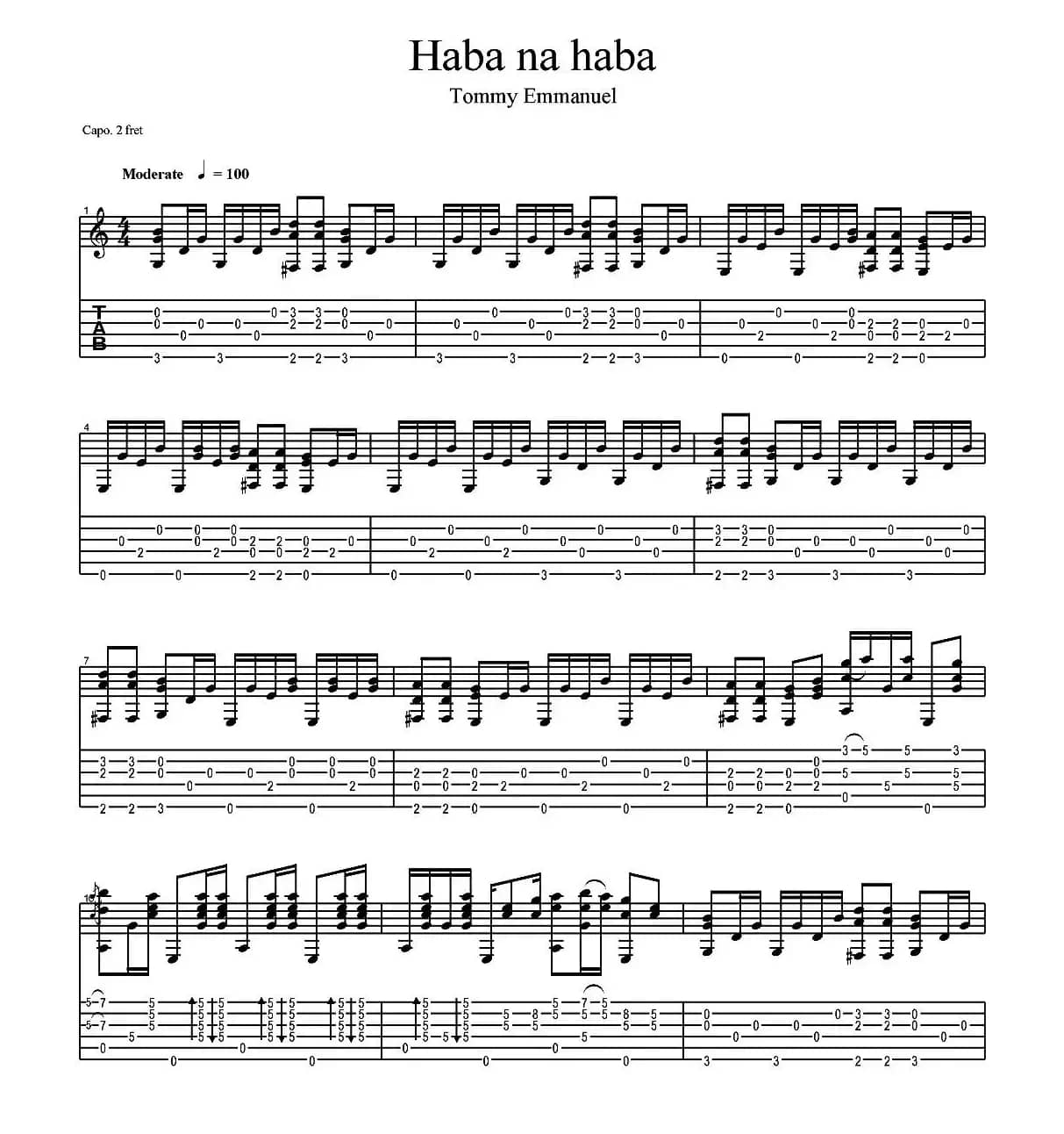 tommy emmanuel：haba na haba（指弹吉他）