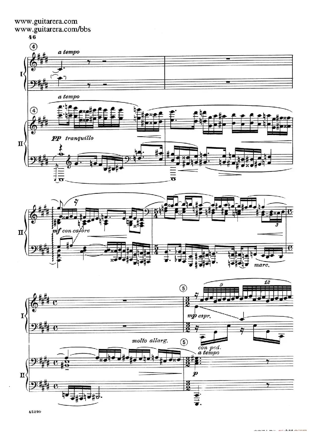 Piano Concerto Op.38（钢琴协奏曲·双钢琴·第二乐章）