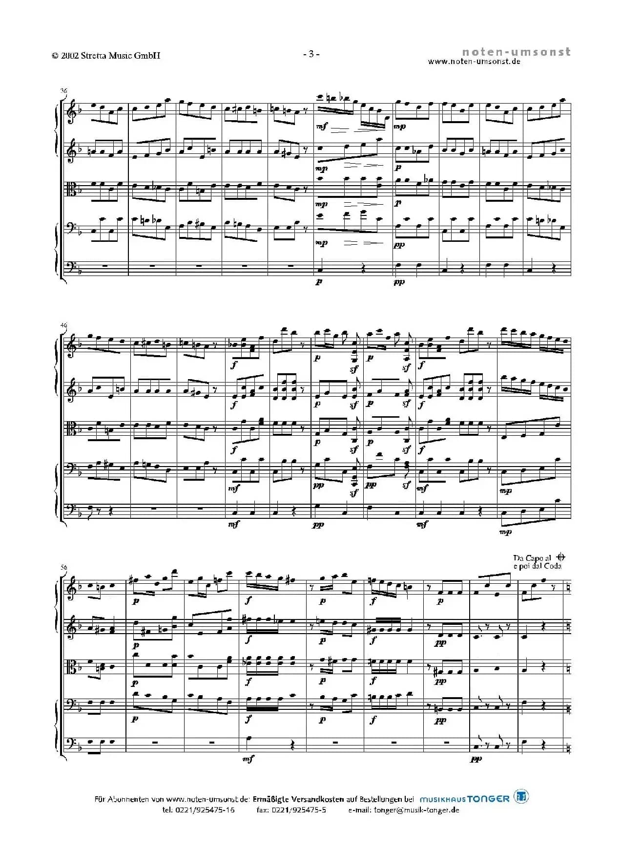 新拨弦波尔卡（弦乐五重奏总谱+分谱）