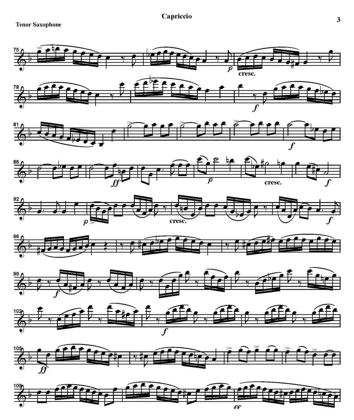 CAPRICCIO（四重奏·次中音萨克斯分谱）