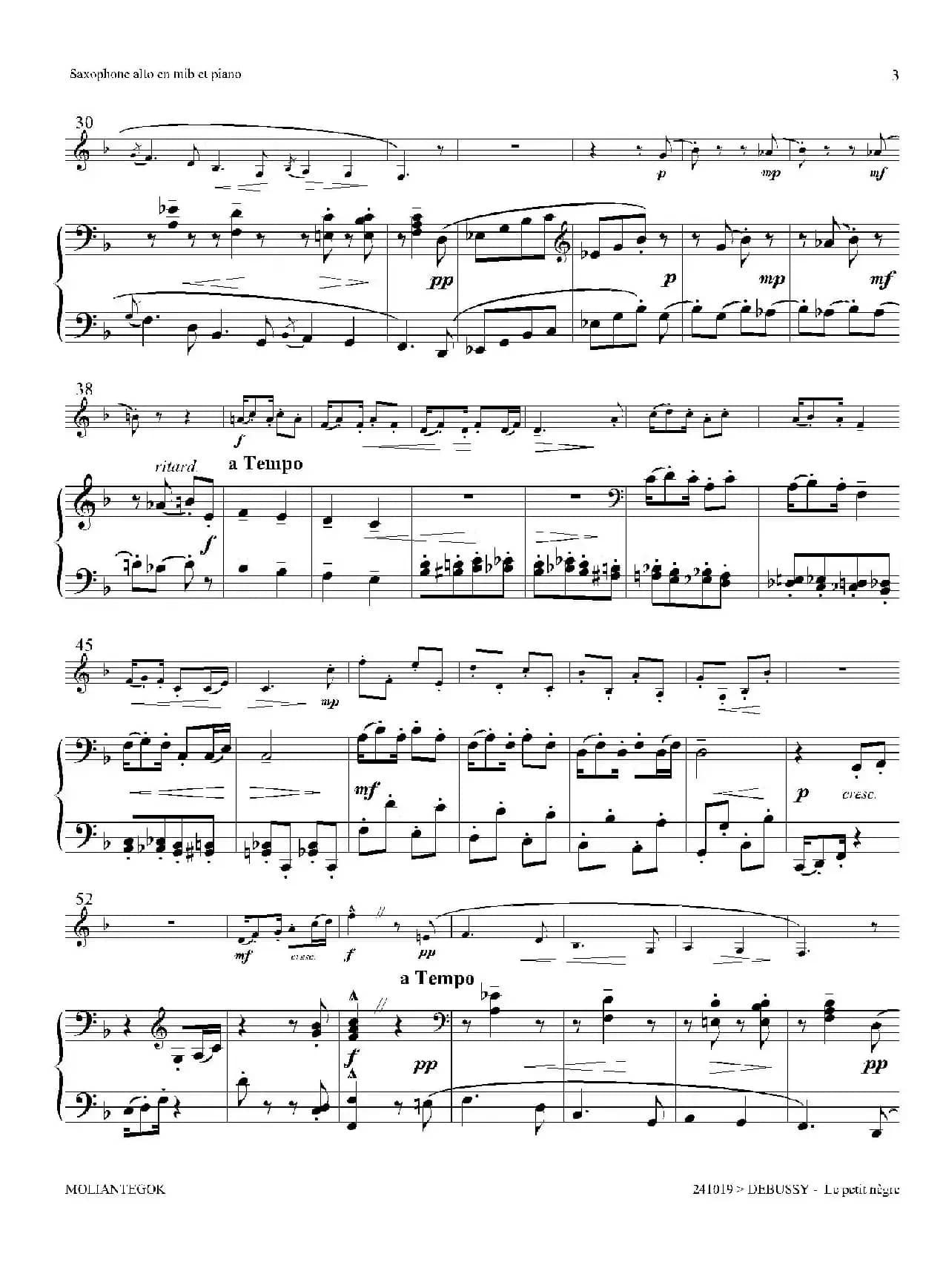 小黑人（中音萨克斯+钢琴伴奏）