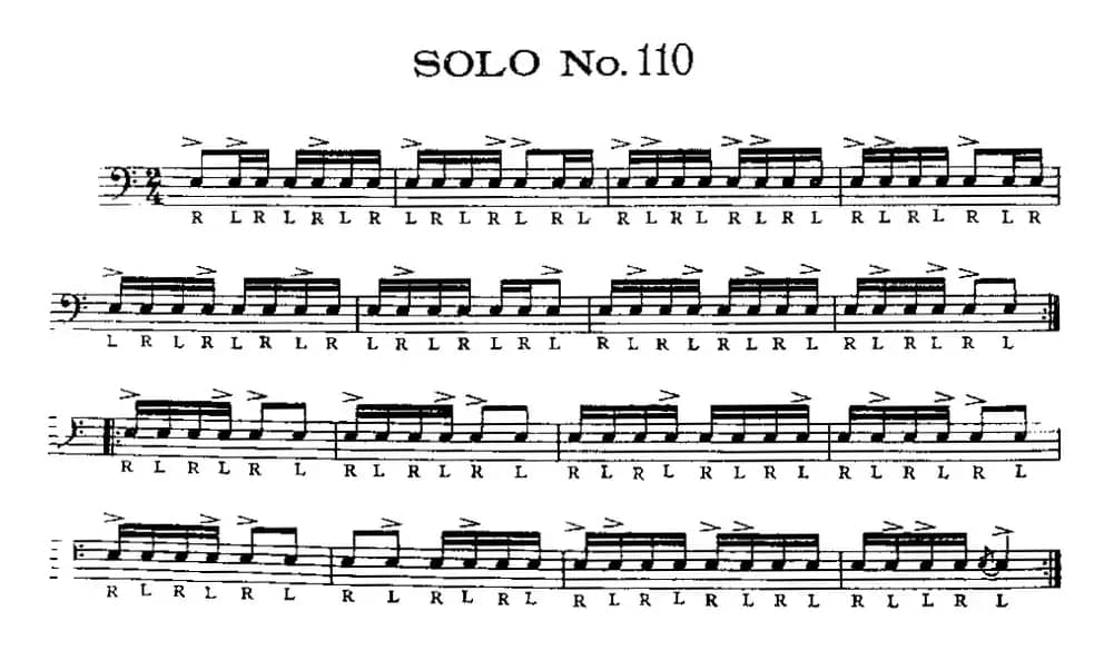 美国军鼓 SOLO No.106-110（爵士鼓谱）