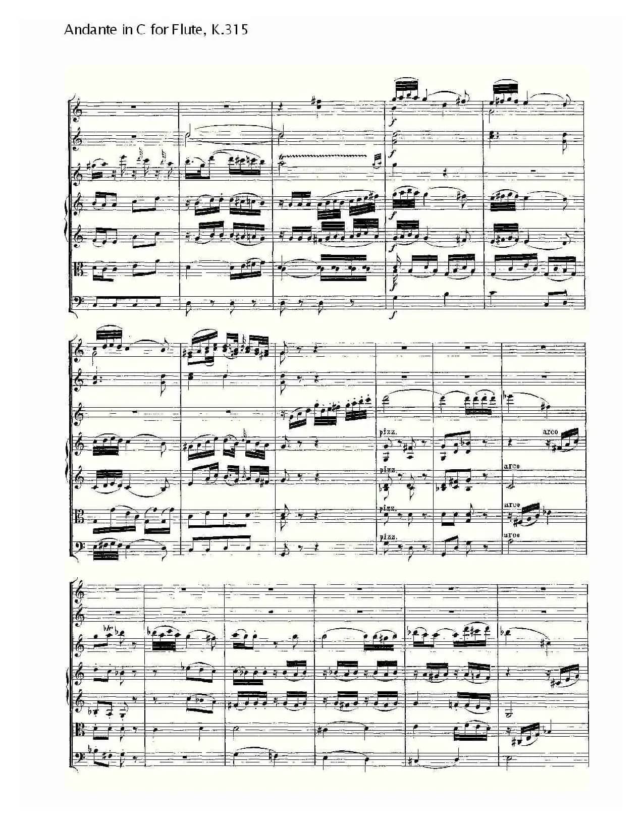 Andante in C for Flute, K.315（D调长笛行板协奏曲, K.315）