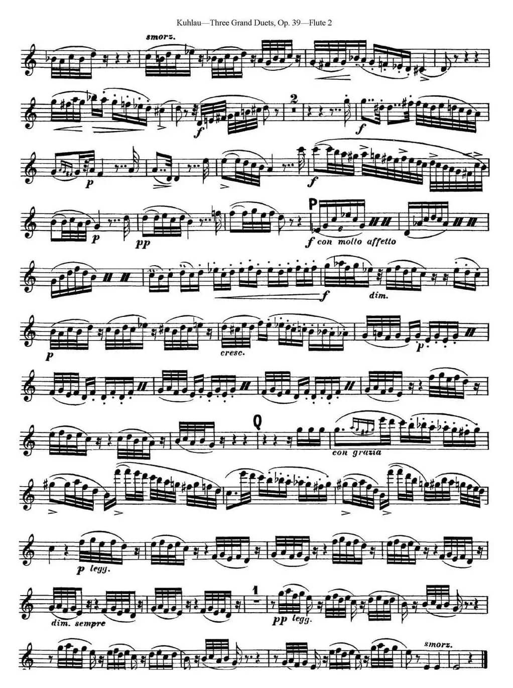 库劳长笛二重奏大练习曲Op.39——Flute 2（No.1）