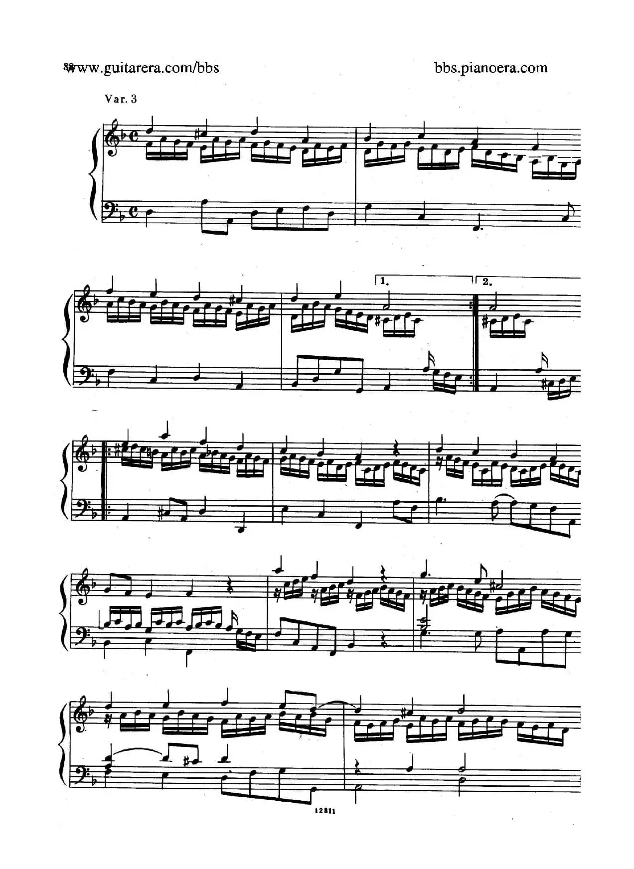Suite No.3 in d Minor HWV 428（d小调第三组曲）