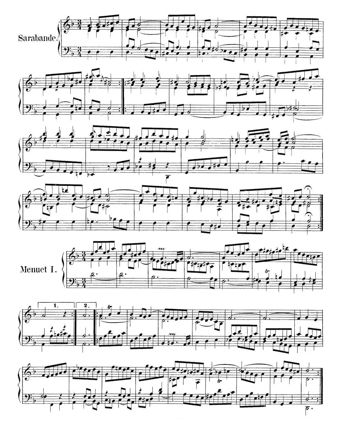 法国组曲之一：d小调