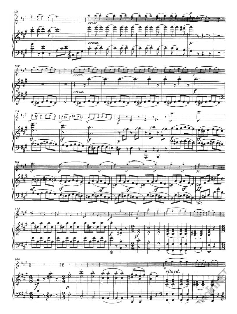 献给好友鲁道尔夫·克鲁采：奏鸣曲（A大调、小提琴+钢琴伴奏）