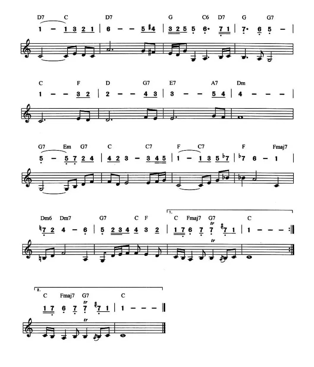 G弦上的咏叹调（线简谱混排版）