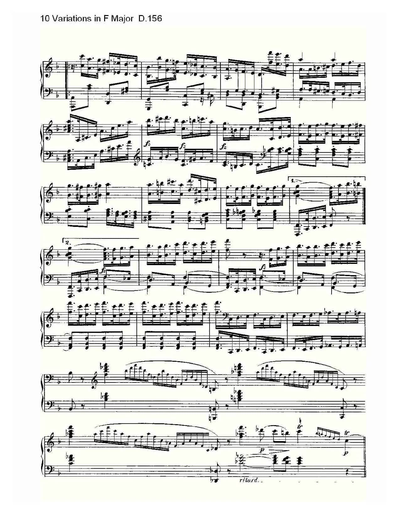 10 Variations in F Major D.156(F大调10变奏曲 D.156)