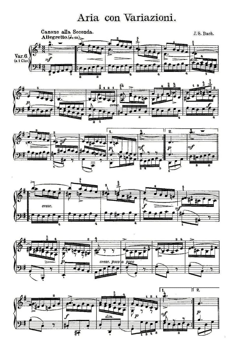 Aria con Variazioni 之六