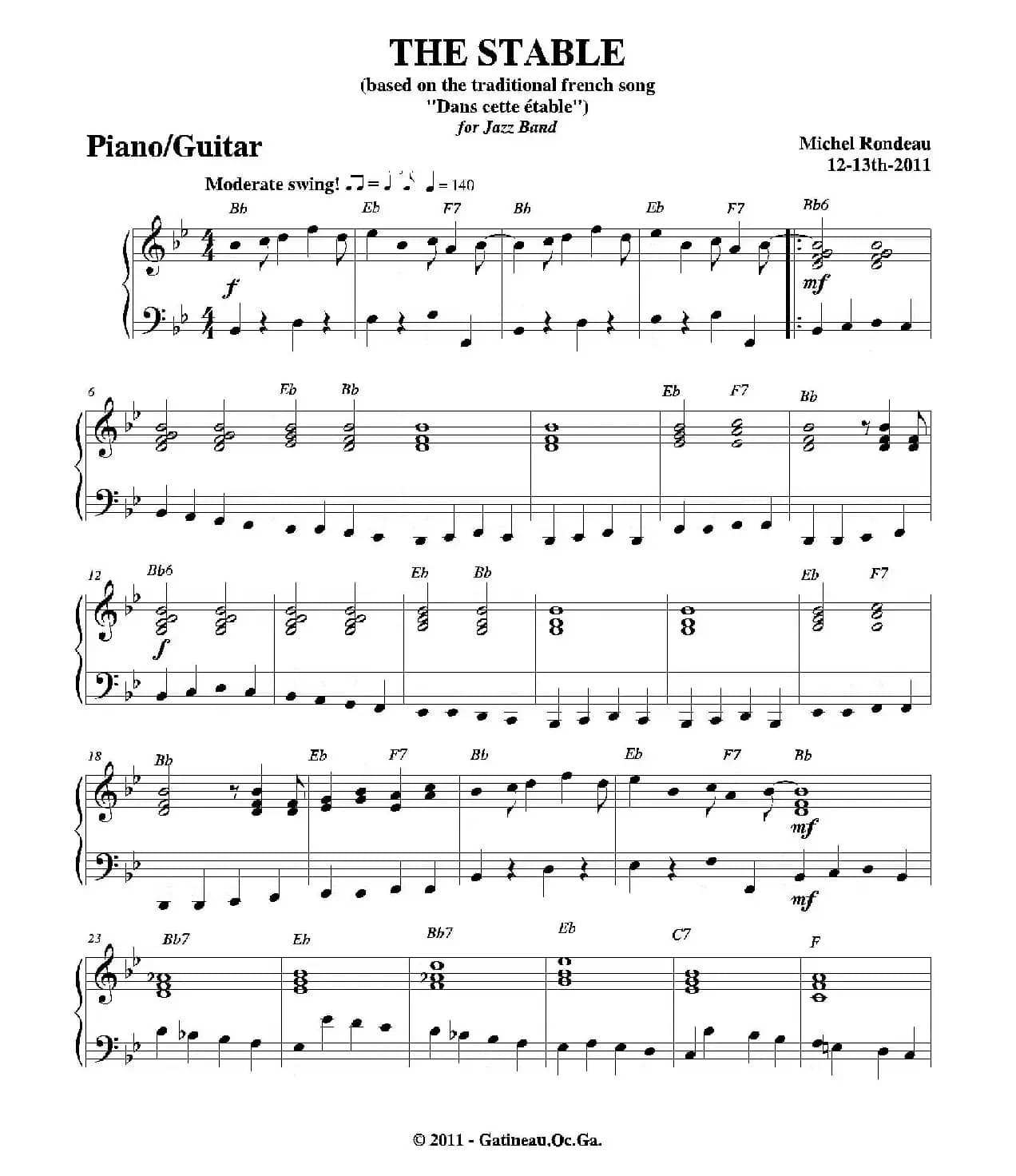 THE STABLE（钢琴、吉他分谱）