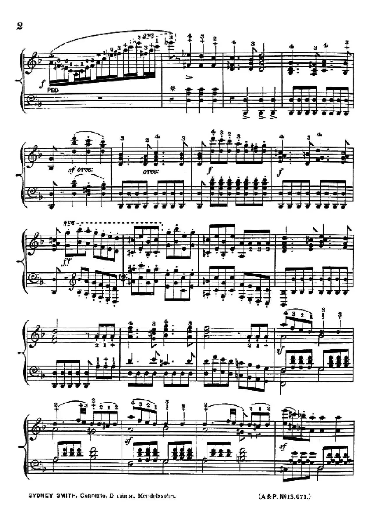 d小调第二钢琴协奏曲(钢琴独奏版)