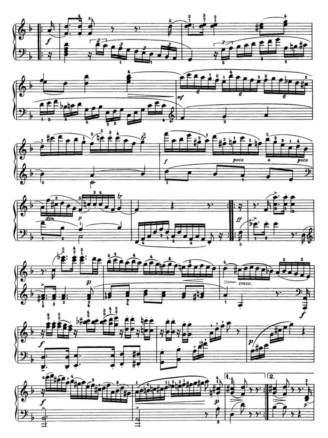 海顿 钢琴奏鸣曲 Hob XVI 42 in D major