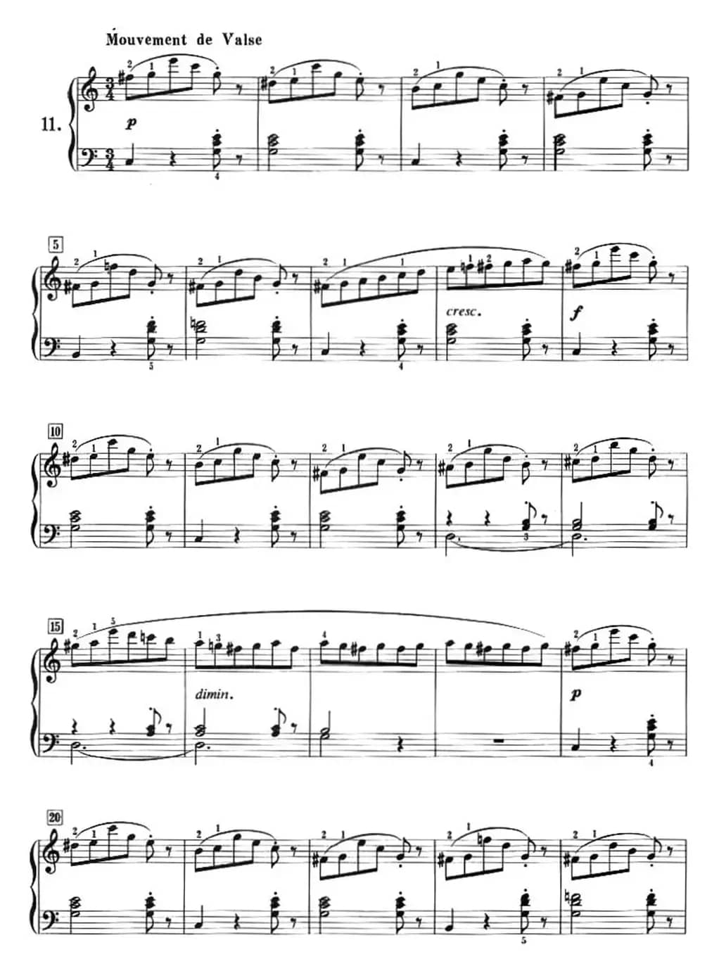 50首莱蒙钢琴练习曲 作品37（NO.11）