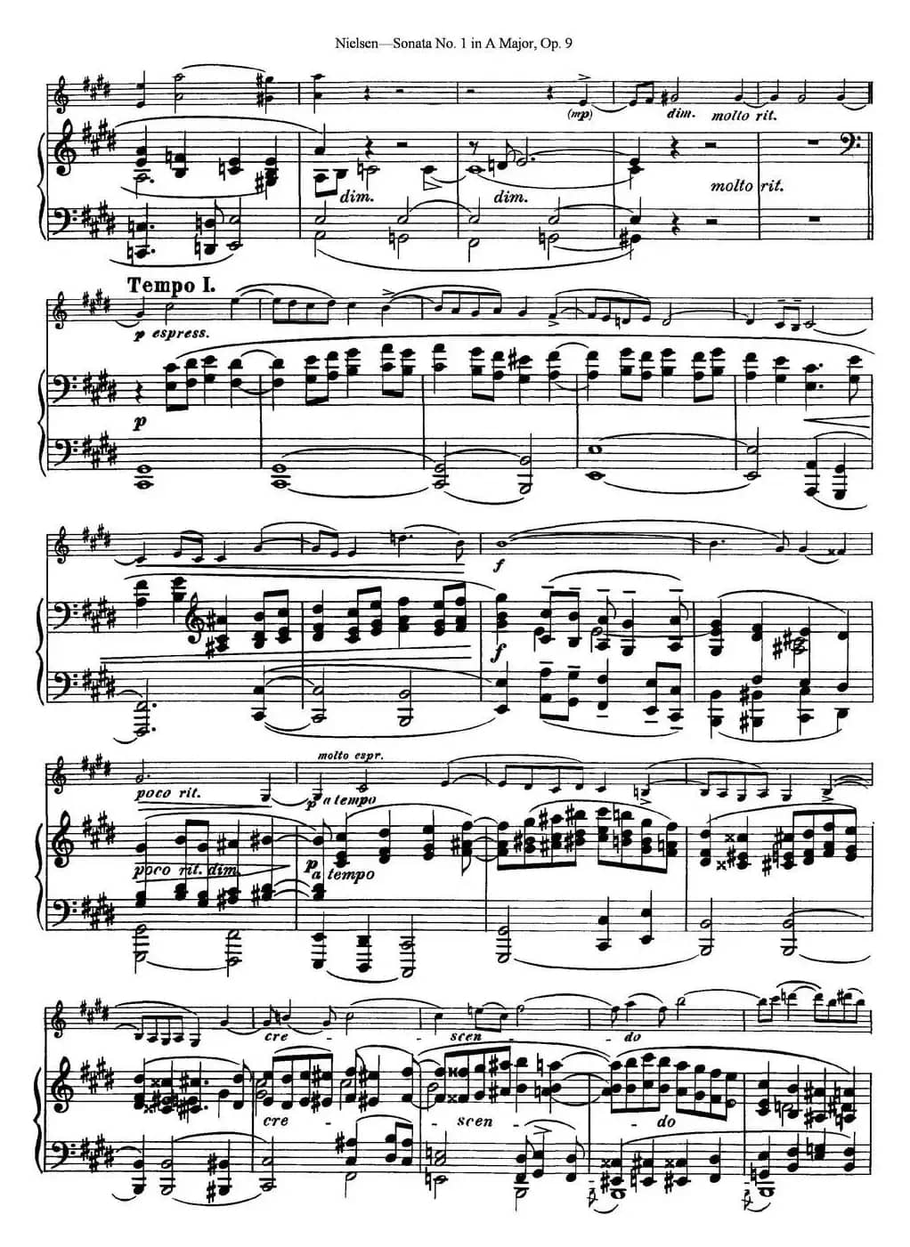 Violin Sonata No.1 in A Major Op.9（小提琴+钢琴伴奏）