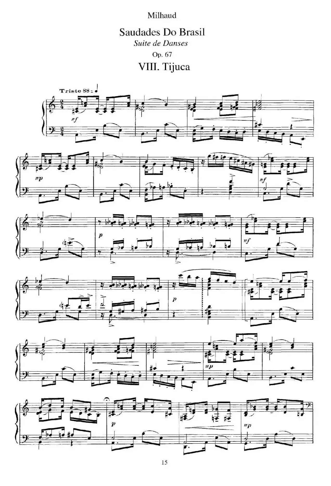 Saudados do Brasil Op.67（巴西回忆·Ⅷ）