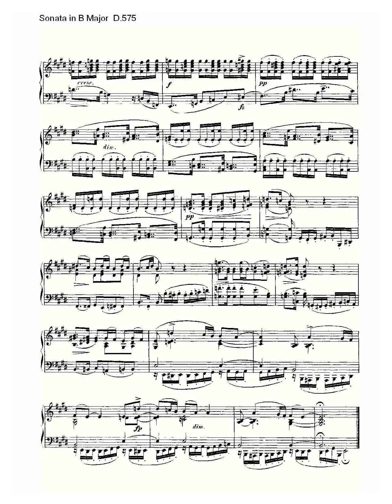 Sonata in B Major D.575（B大调奏鸣曲 D.575）