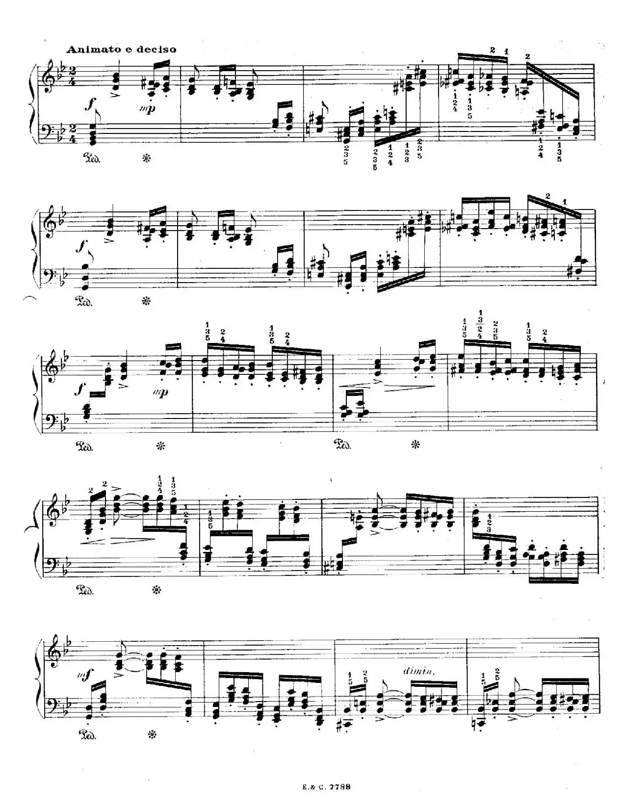 12 Etudes For The Left Hand Op.92 No.5（12首为左手而作的钢琴练习曲）