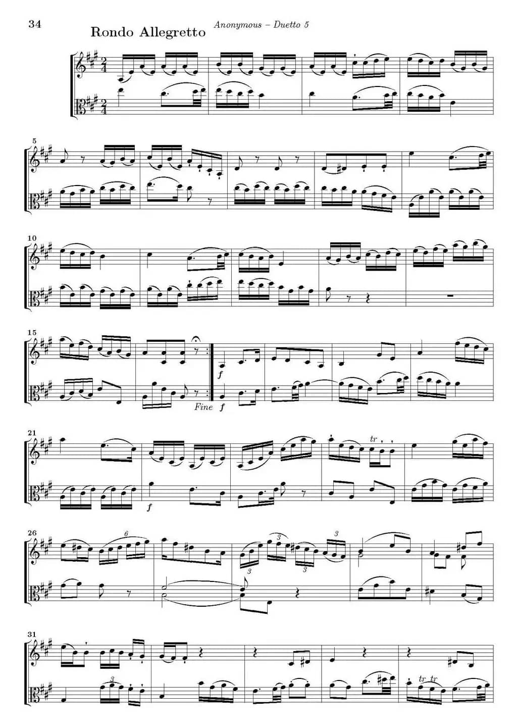 Duetto 5（小提琴+中提琴）