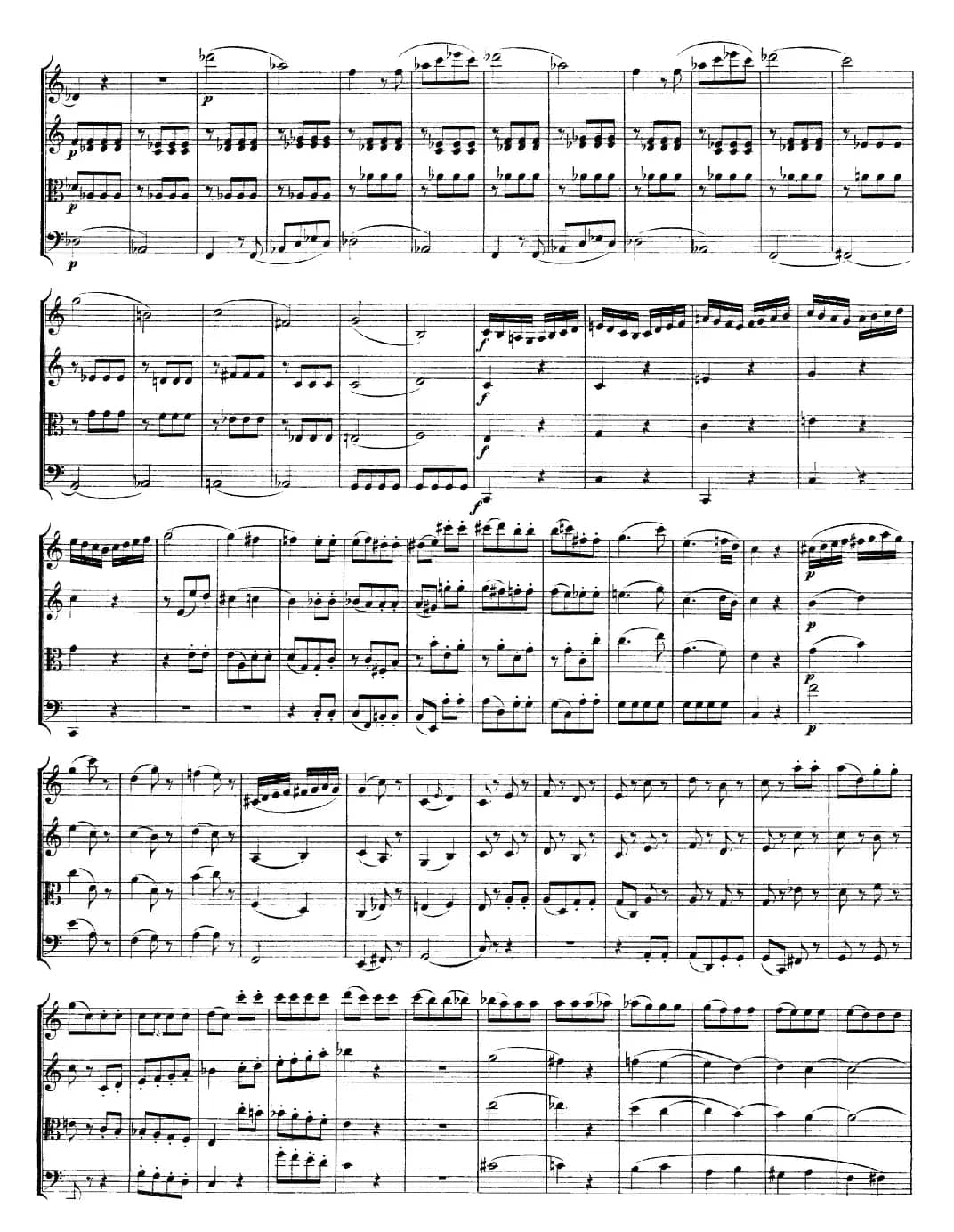 Mozart《Quartet No.19 in C Major,K.465》（总谱）