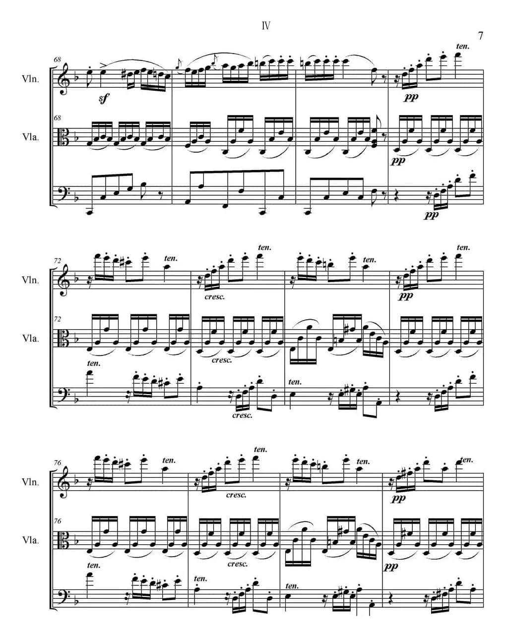 Serenate（String Trio）（D大调弦乐三重奏Op.8,IV）