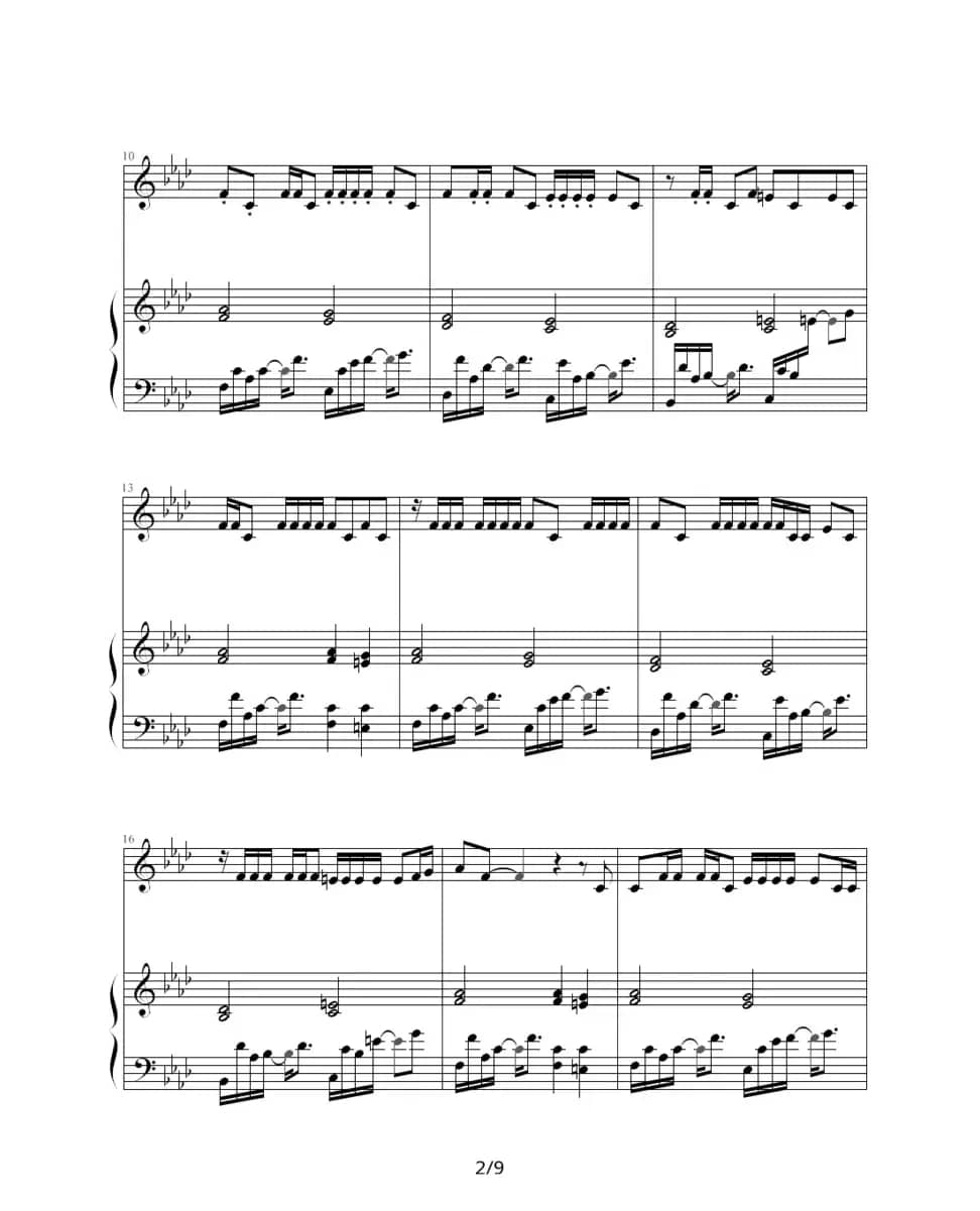 夜曲（周杰伦作曲、巴特尔编配版、钢琴伴奏谱）