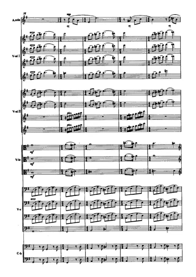 半个月亮爬上来（弦乐队+独奏小提琴+女中音）