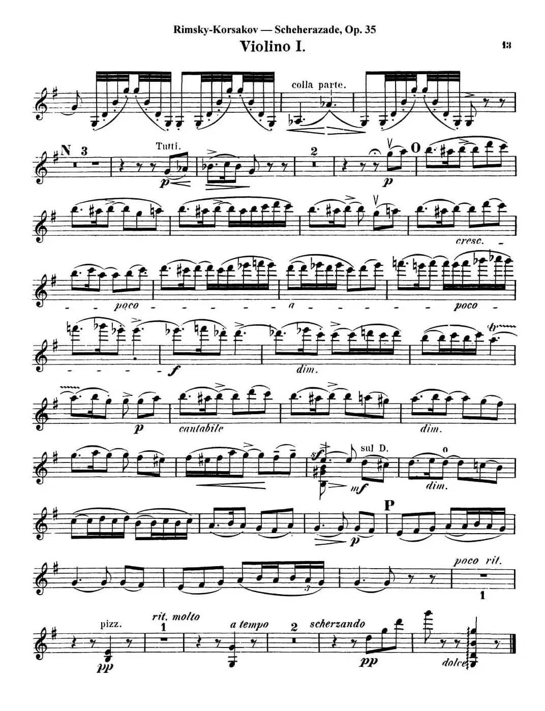 Scheherazade(Ⅲ)Op.35(第一小提琴)