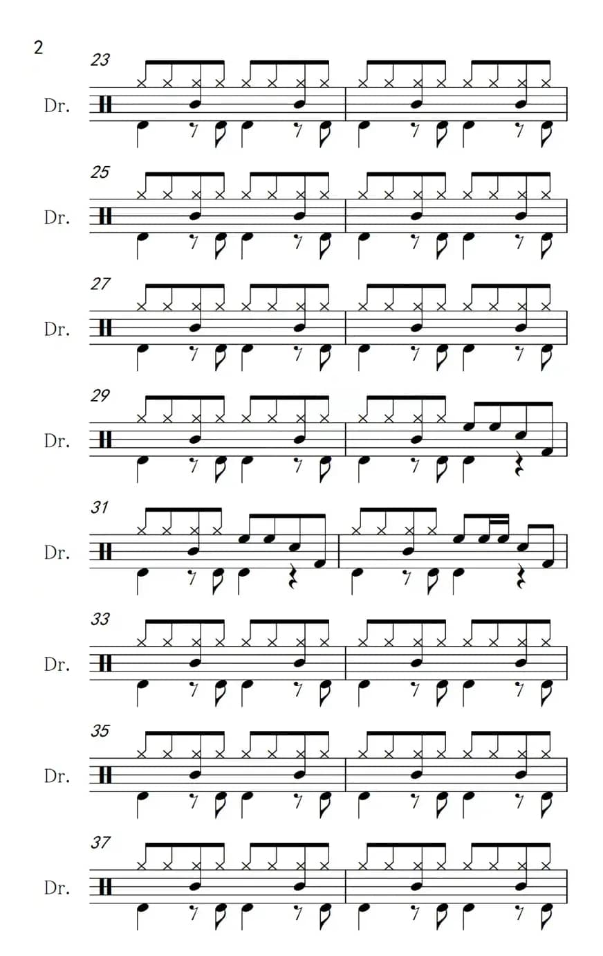 康定情歌（架子鼓谱）