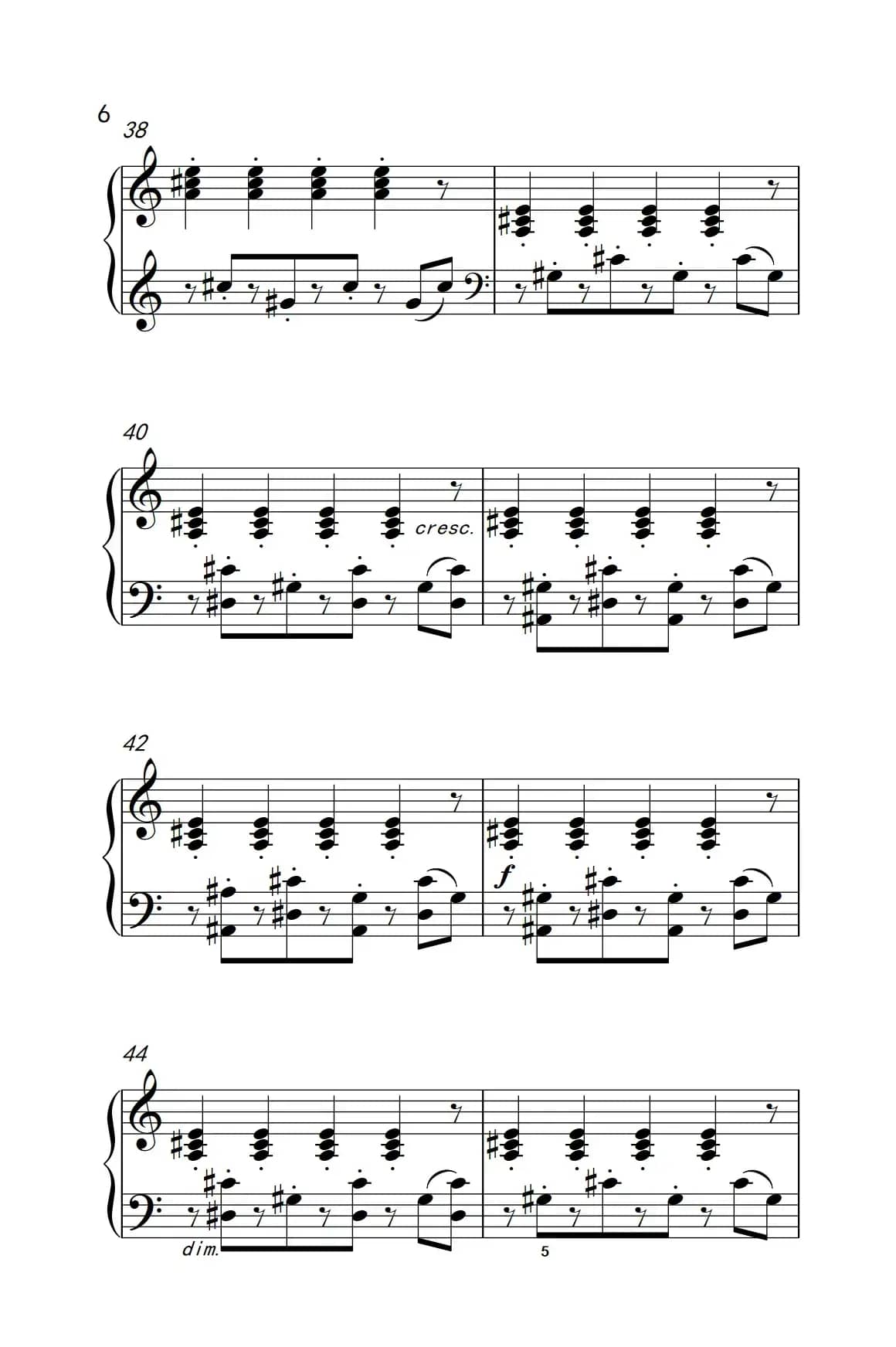 六首保加利亚节奏舞曲 第五首（巴托克 小宇宙 钢琴教程 6）