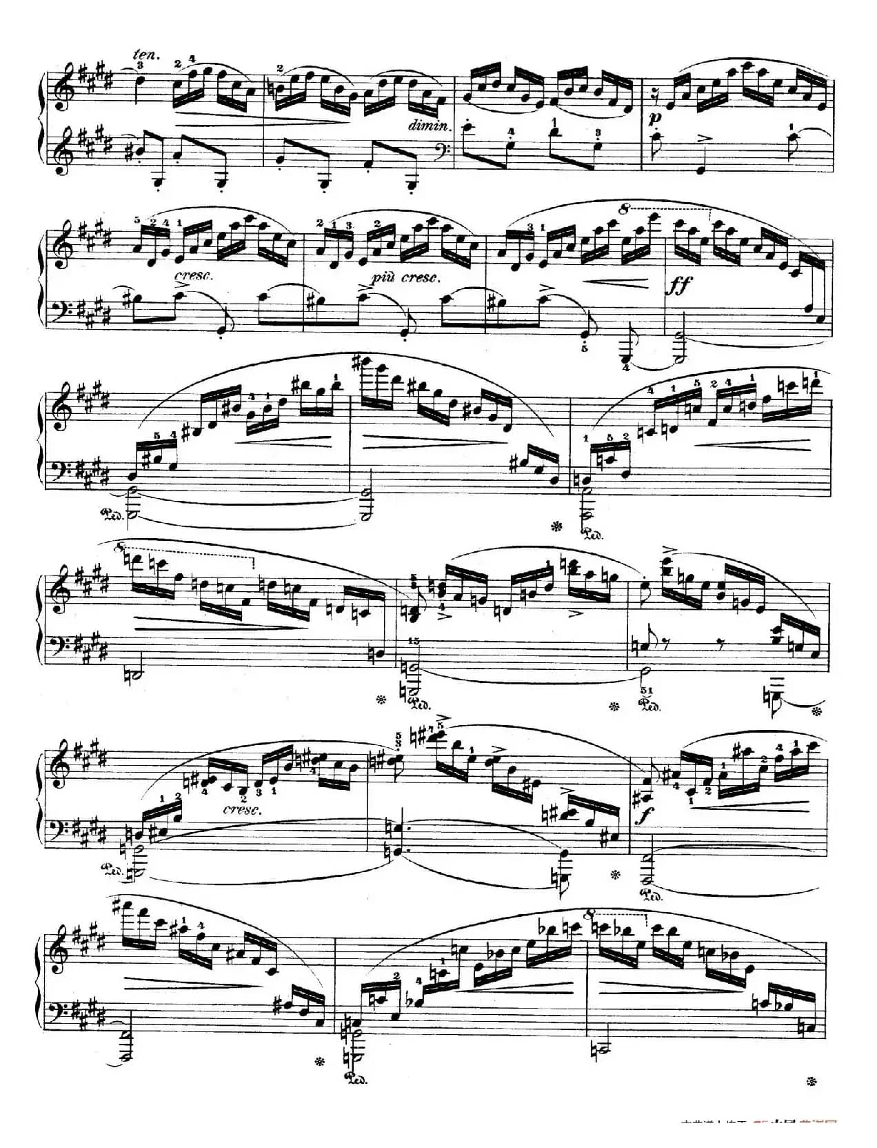 e小调第一钢琴协奏曲 Op.11((钢琴独奏版·第三乐章)