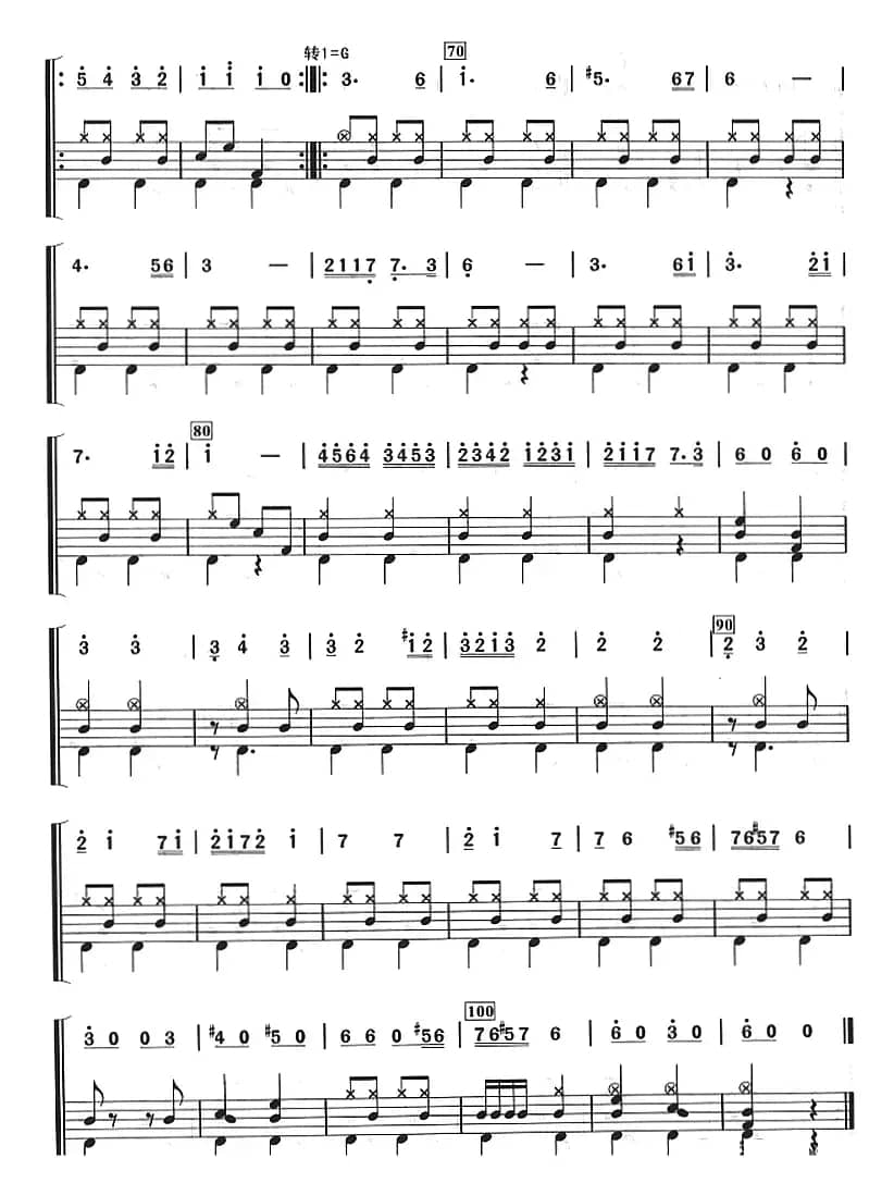 匈牙利舞曲第5号（架子鼓、主旋律+鼓谱）