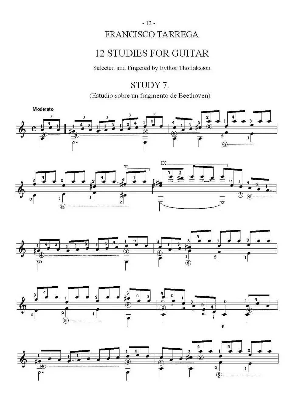 他雷加12首练习曲之7